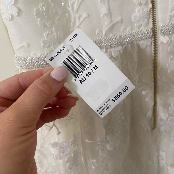 Bronx and Banco white floral sheer dress s - Picture 3 of 8